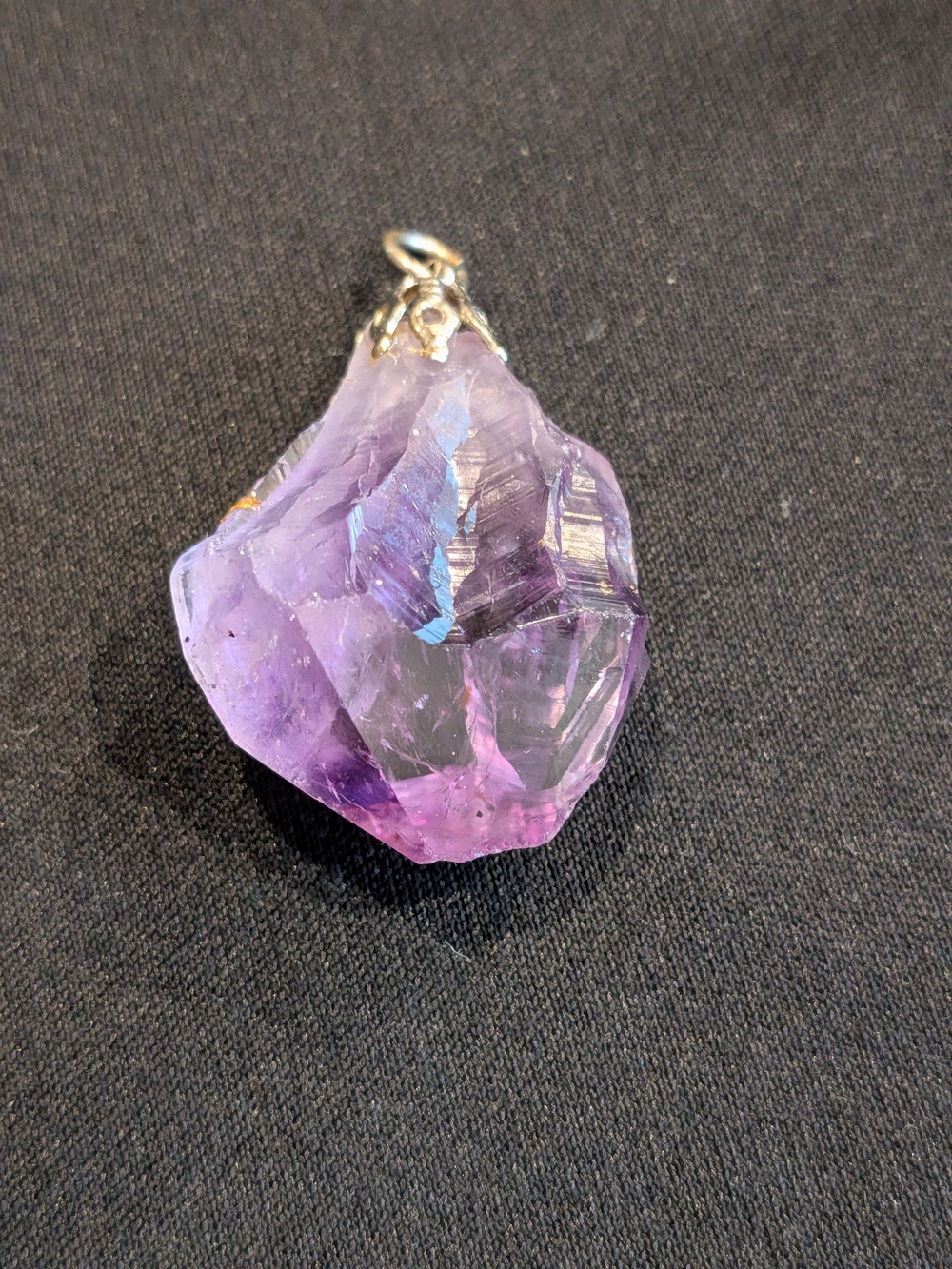 Purple Raw Amethyst Crystal Pendant - Elegant Women’s Jewelry 1.5"